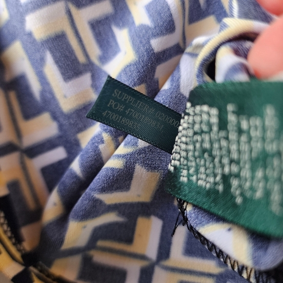 Ralph Lauren Women Dress Stretch Navy Yellow White Cap Sleeve Pleated Sheath 10 - Picture 15 of 15